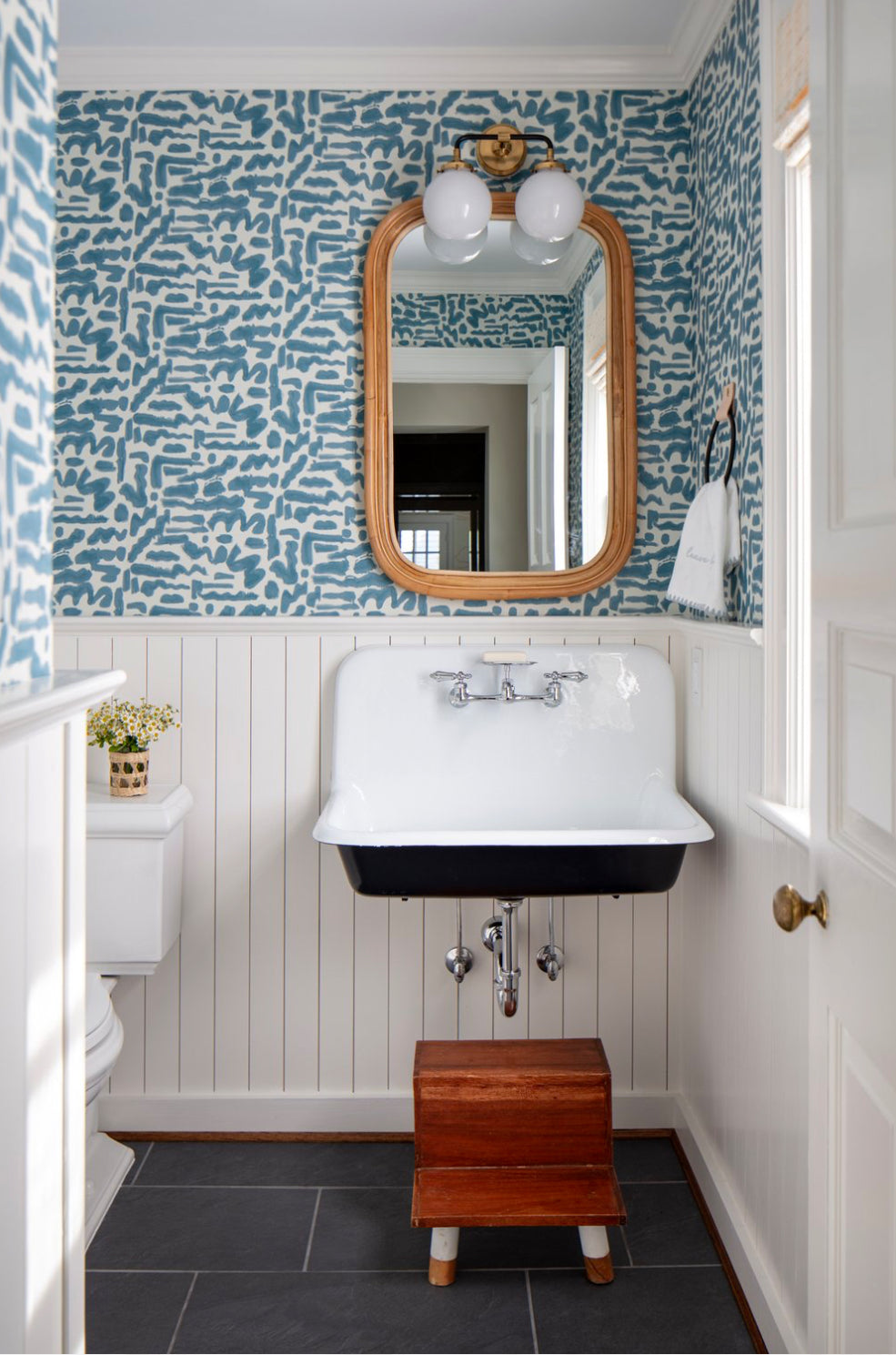 Doodles Wallpaper in Chambray