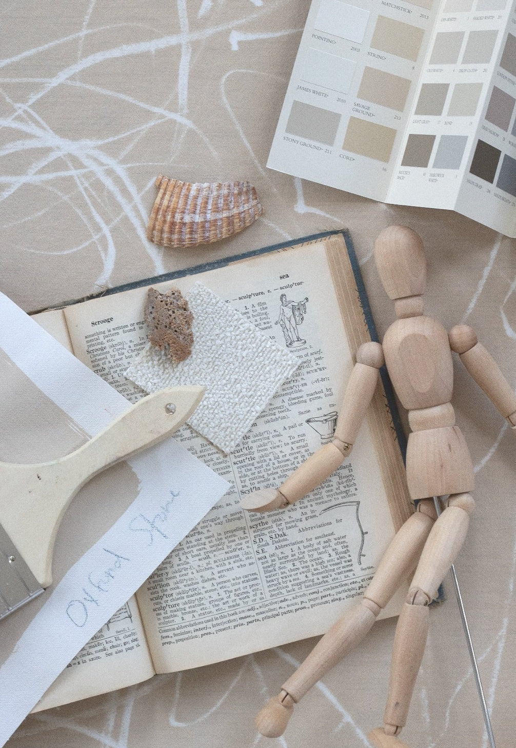 Scribble Fabric Swatch in Natural