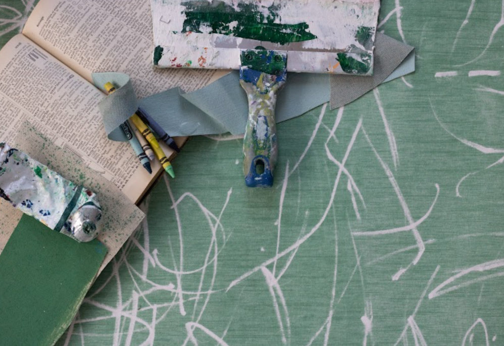 Scribble Fabric in Chalkboard