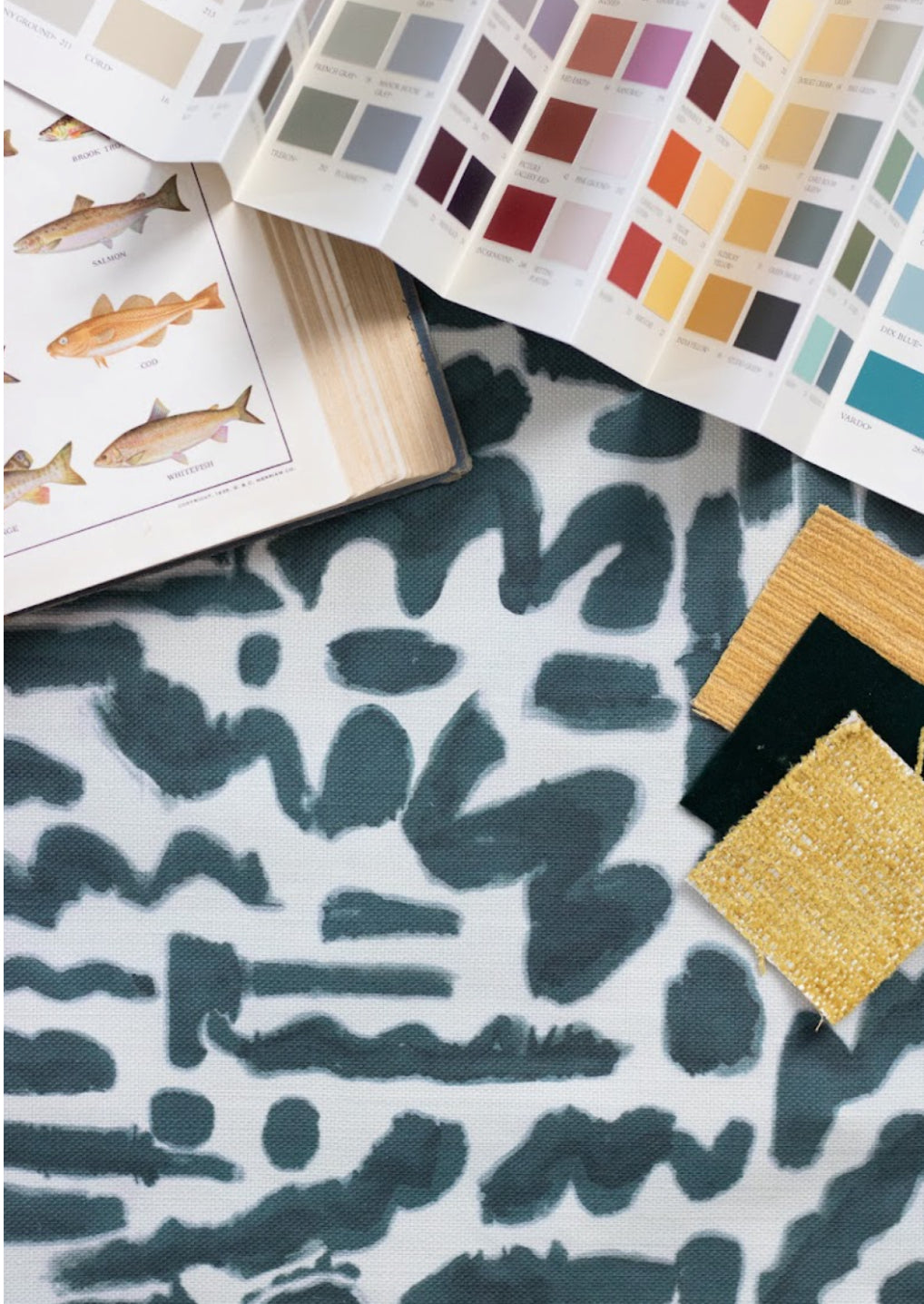 Doodles Fabric in Forest