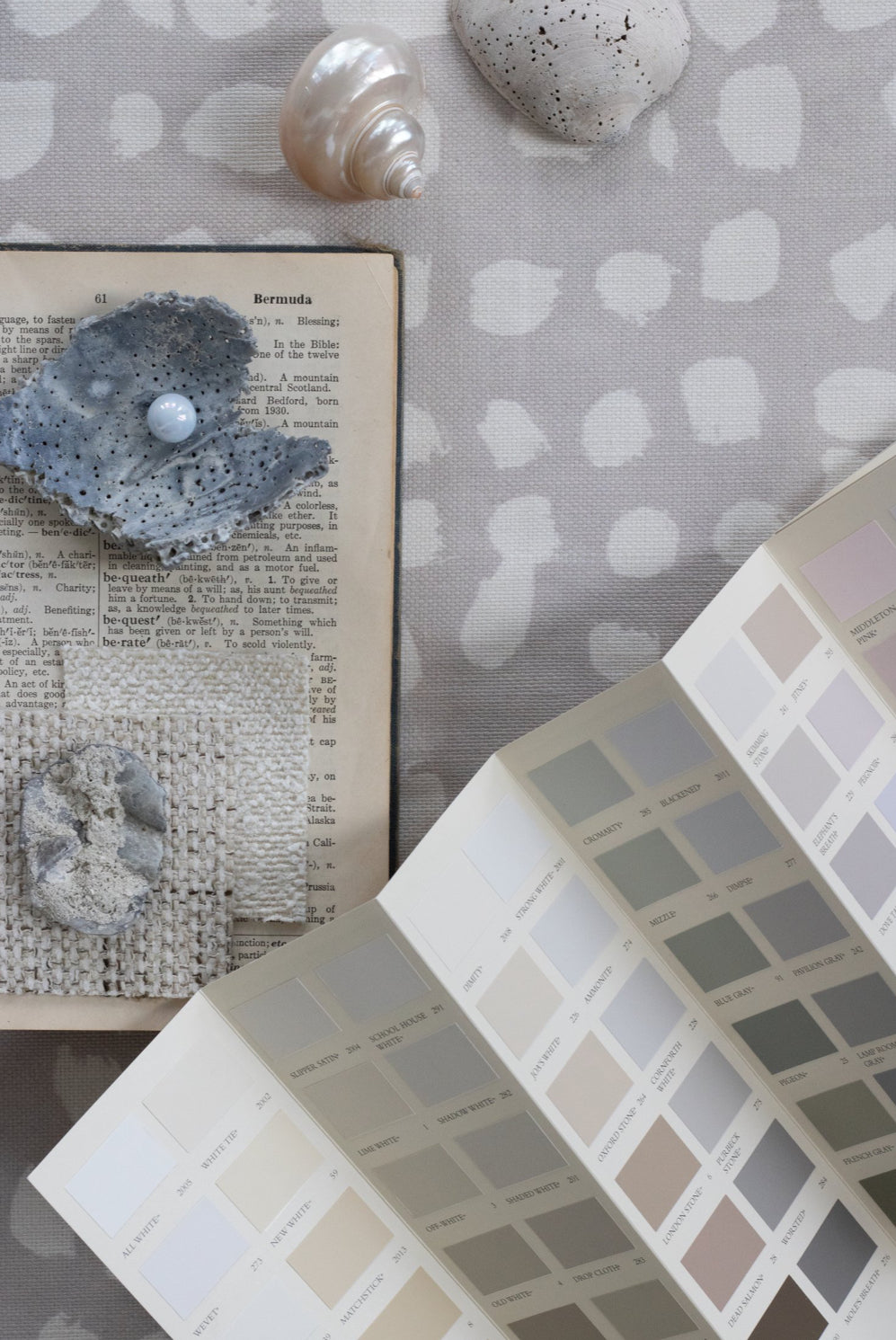Dots Fabric in Dove