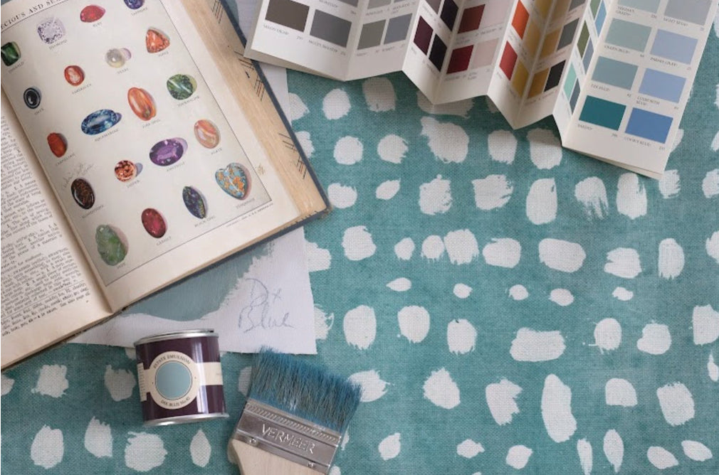 Dots Fabric Swatch in Ocean