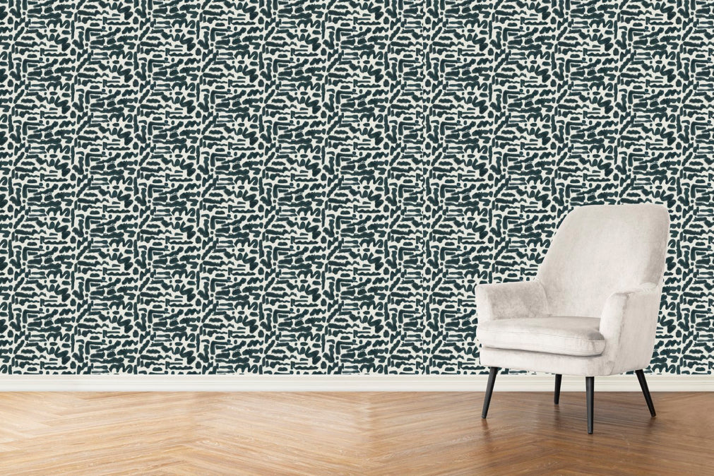 Doodles Wallpaper Swatch in Forest