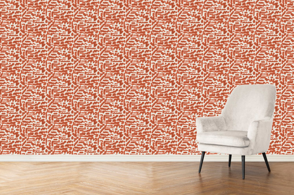 Doodles Wallpaper Swatch in Ginger