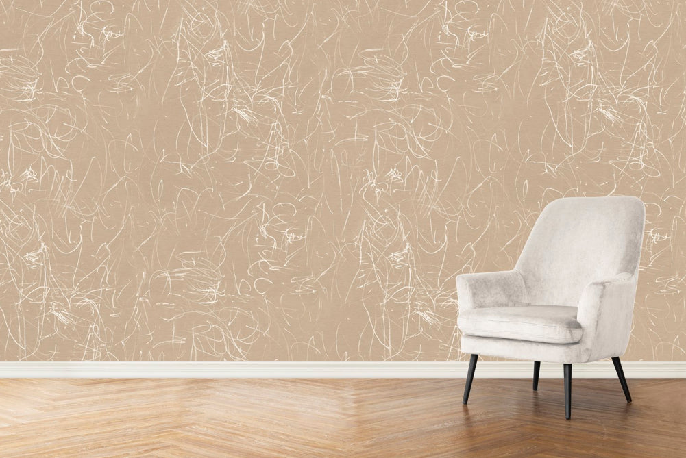 Scribble Wallpaper Swatch in Natural