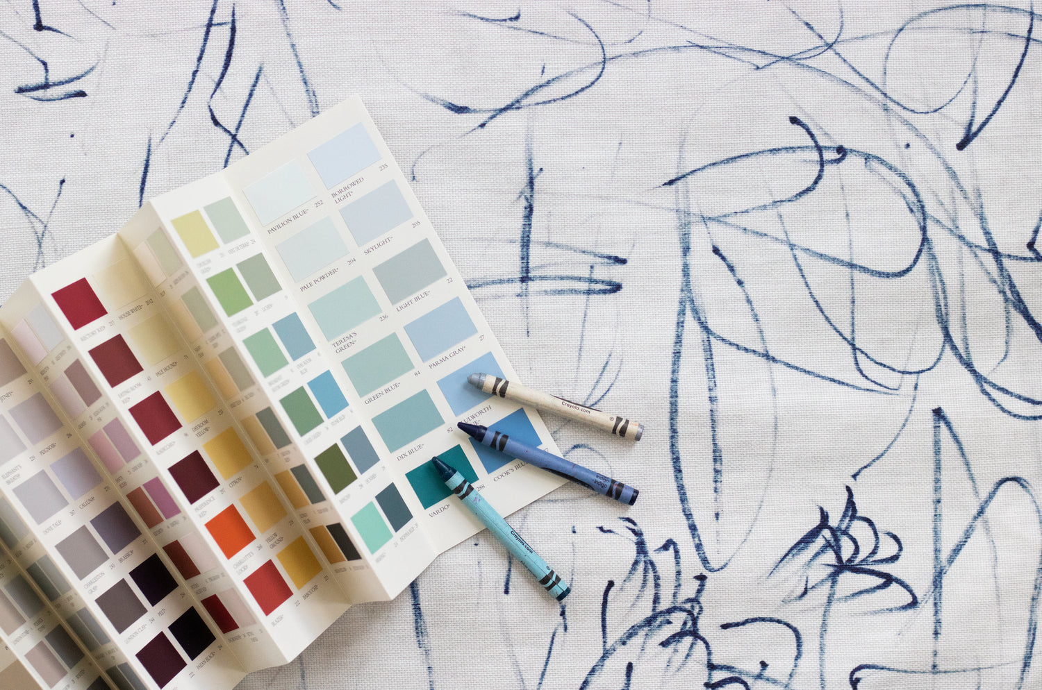 Scribble Fabric Swatch in Breeze