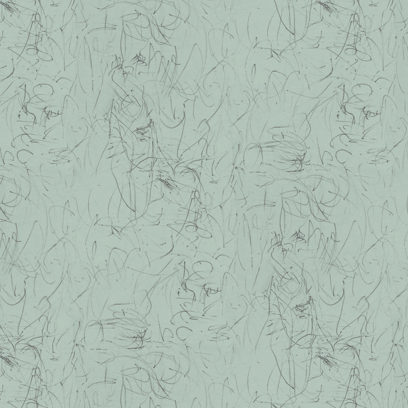 Scribble Wallpaper Swatch in Mint