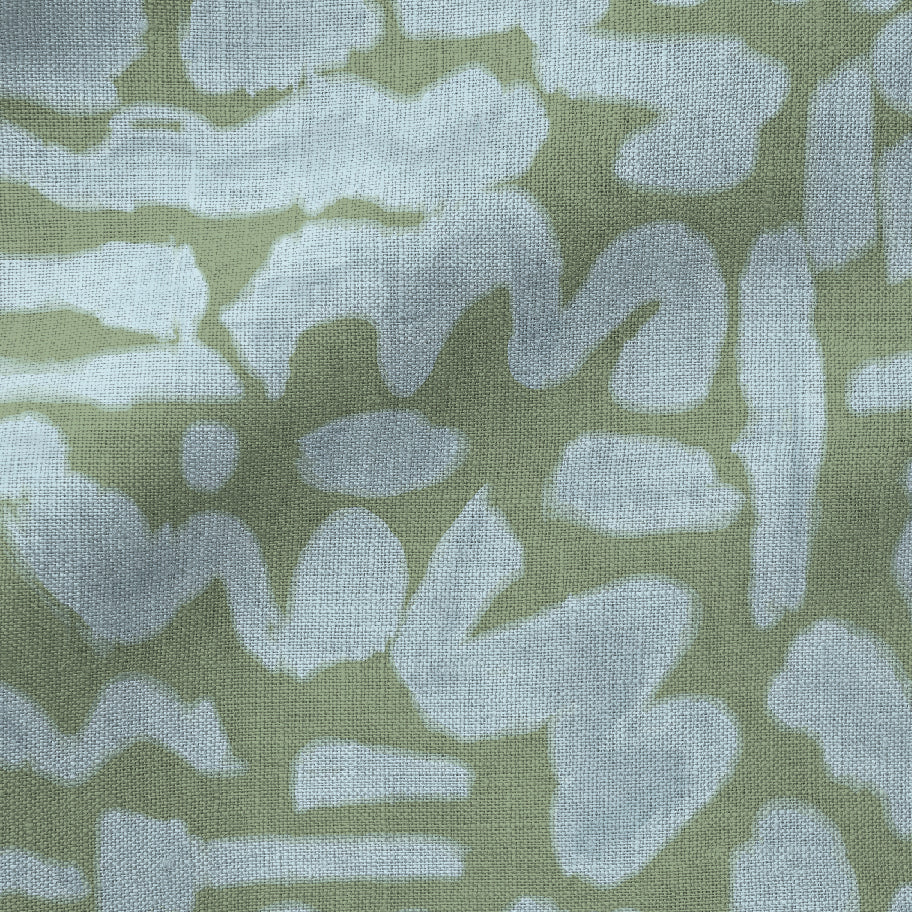 Textile with abstract pattern on a green background