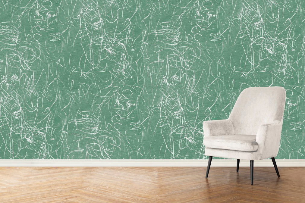 Scribble Wallpaper Swatch in Chalkboard