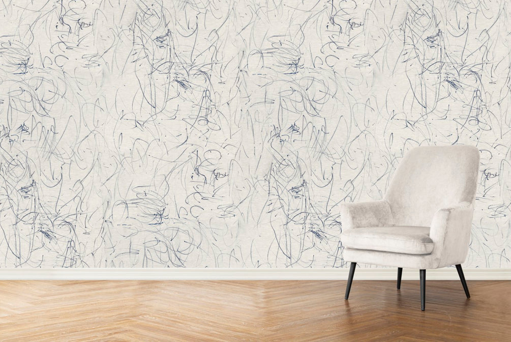 Scribble Wallpaper in Breeze