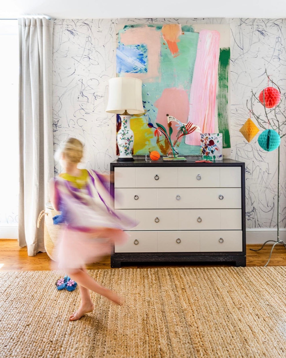 Scribble Wallpaper Swatch in Breeze
