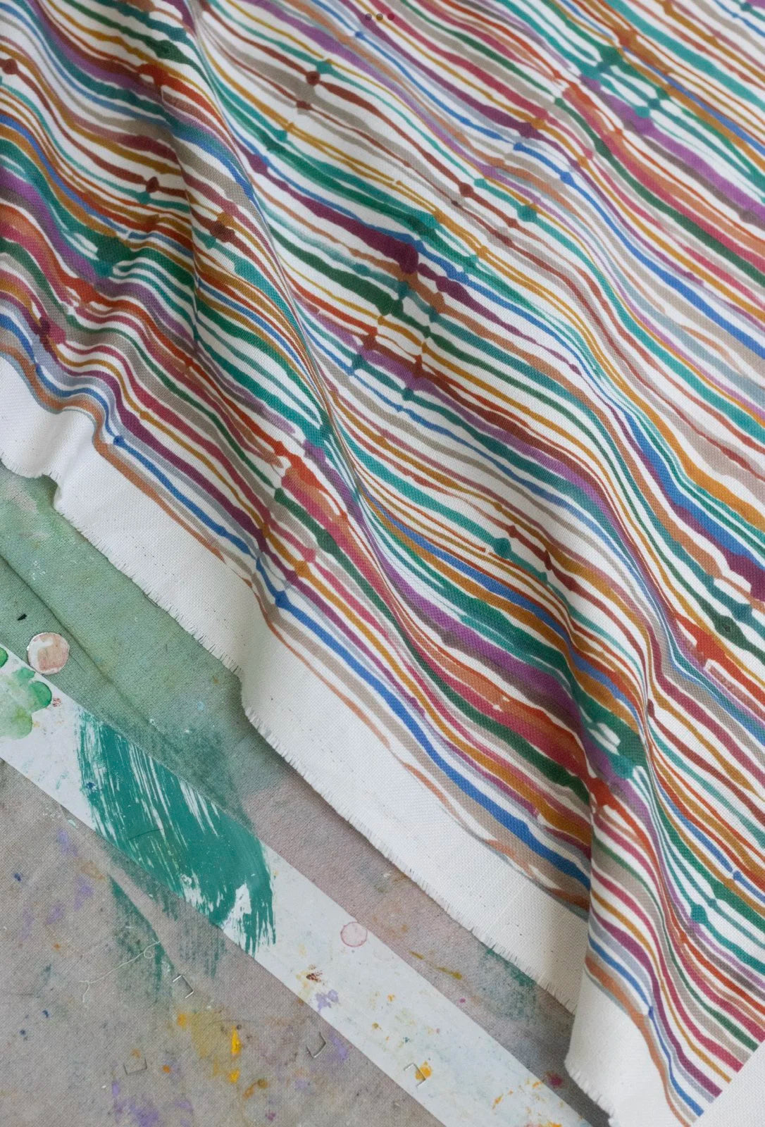 Stripes Fabric Swatch in Hibiscus