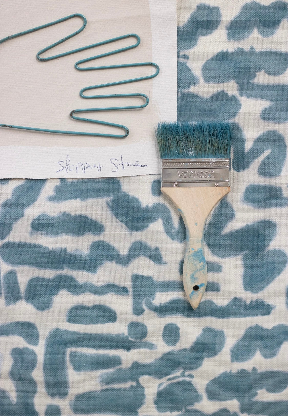 Doodles Fabric in Chambray