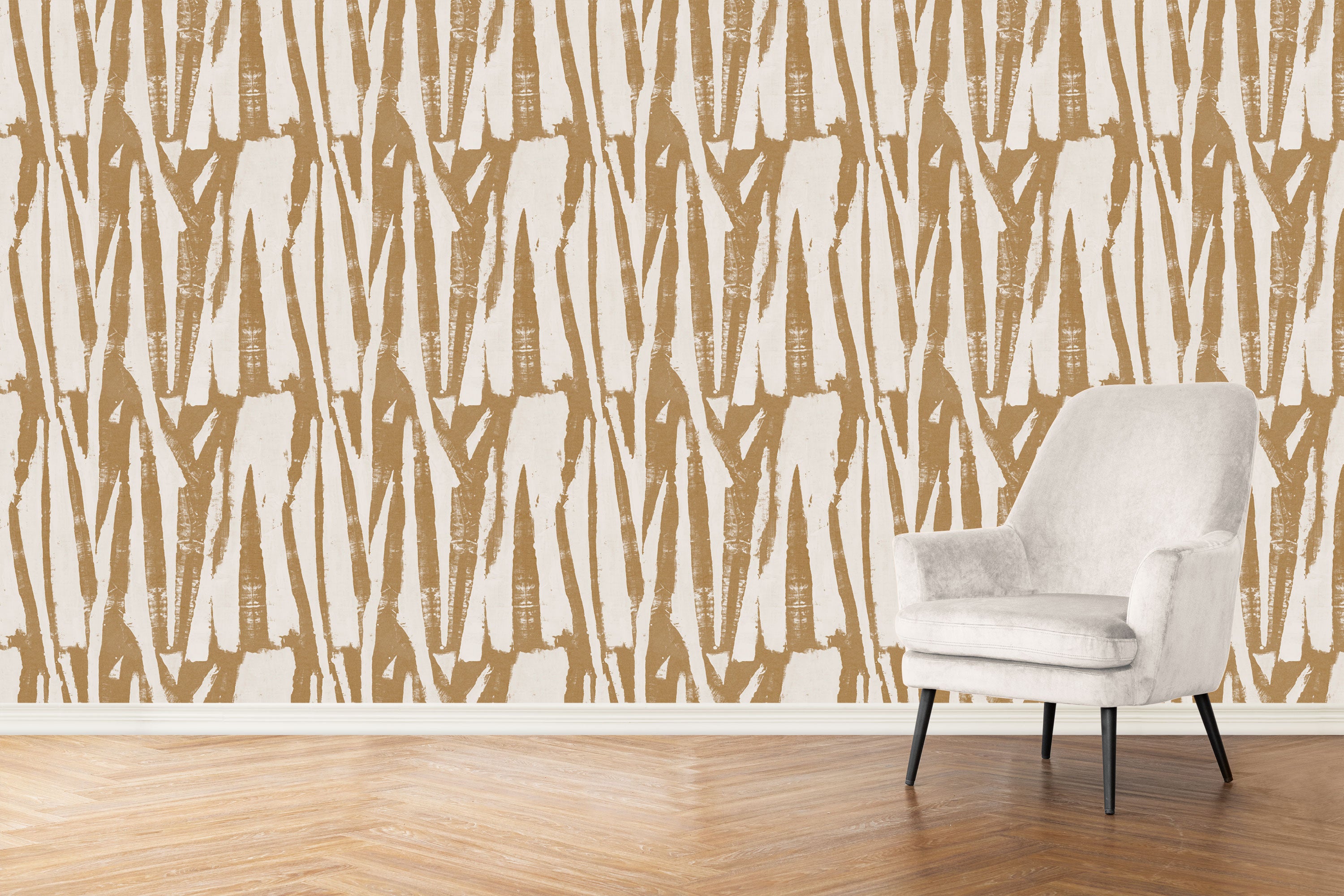 Zigzag Wallpaper in Gold